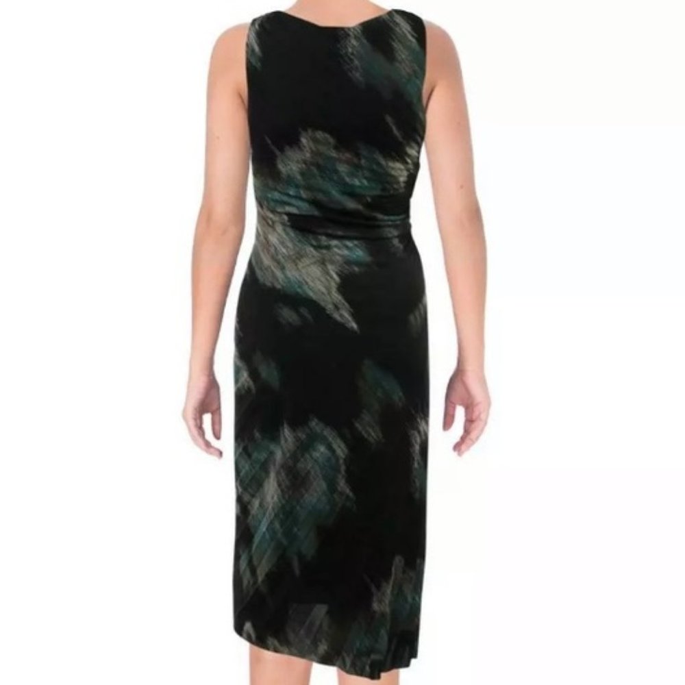 NWOT Halston Watercolor peacock dress, 6 - Picture 2 of 4